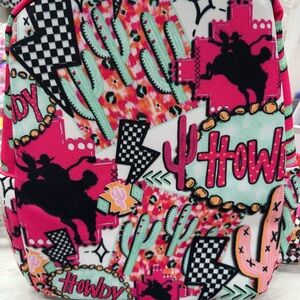 Howdy Cactus Print Mini Backpack - Pink & Mint